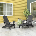 Chaise Adirondack pliante Seaton en polyéthylène avec repose-pieds coulissant, lot de 2