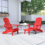Chaise Adirondack pliante Seaton en polyéthylène avec repose-pieds coulissant, lot de 2