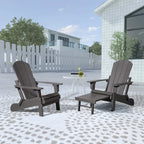 Chaise Adirondack pliante Seaton en polyéthylène avec repose-pieds coulissant, lot de 2