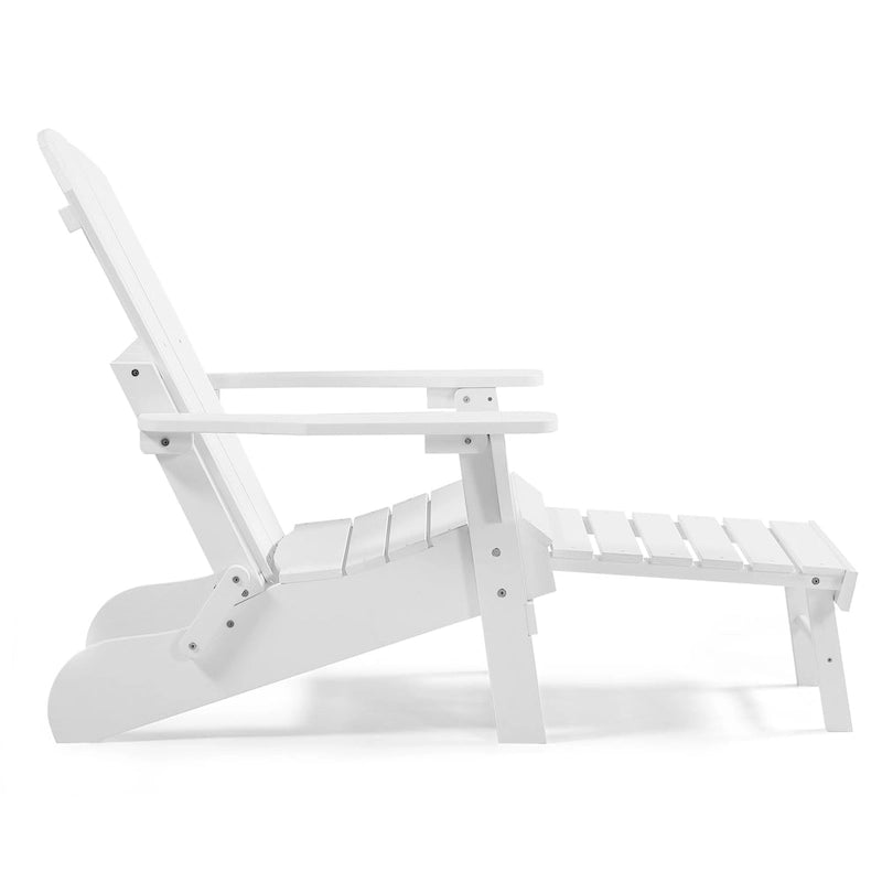 Chaise Adirondack pliante Seaton en polyéthylène avec repose-pieds coulissant, lot de 2