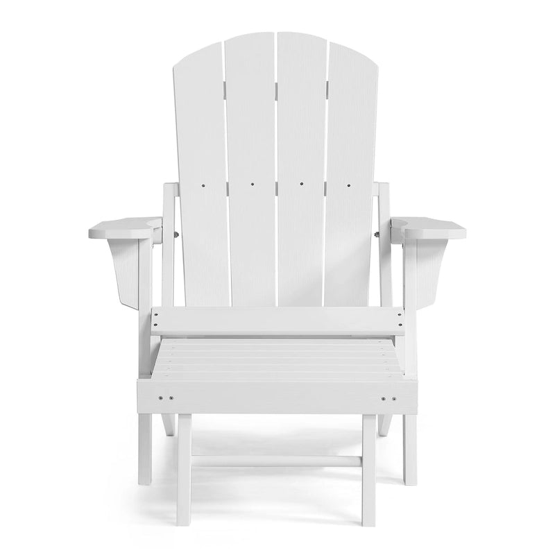 Chaise Adirondack pliante Seaton en polyéthylène avec repose-pieds coulissant, lot de 2