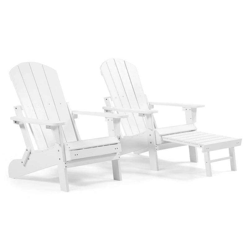Chaise Adirondack pliante Seaton en polyéthylène avec repose-pieds coulissant, lot de 2
