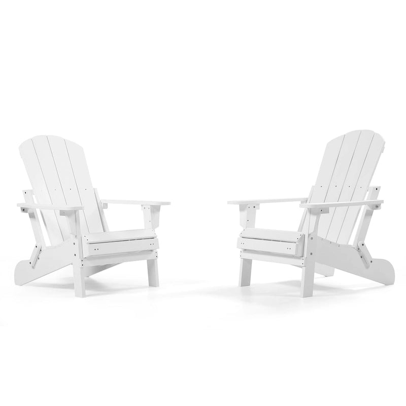 Chaise Adirondack pliante Seaton en polyéthylène avec repose-pieds coulissant, lot de 2