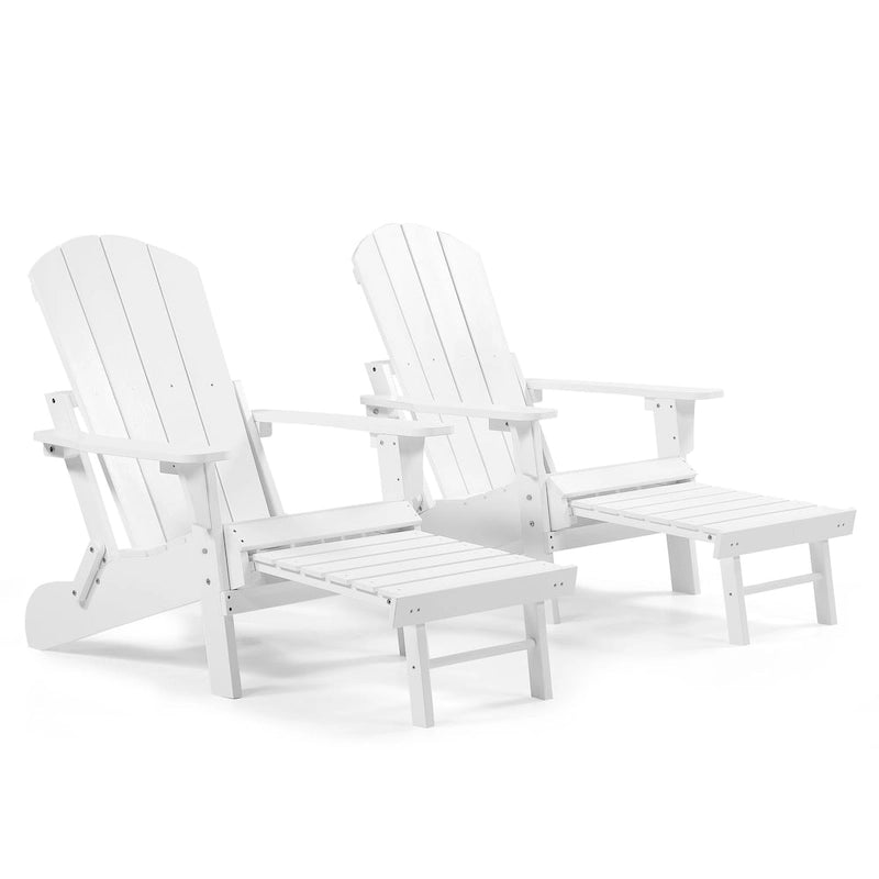Chaise Adirondack pliante Seaton en polyéthylène avec repose-pieds coulissant, lot de 2