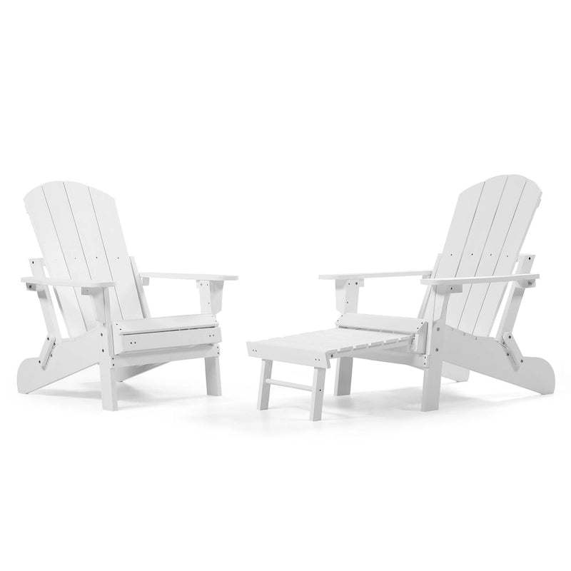 Chaise Adirondack pliante Seaton en polyéthylène avec repose-pieds coulissant, lot de 2