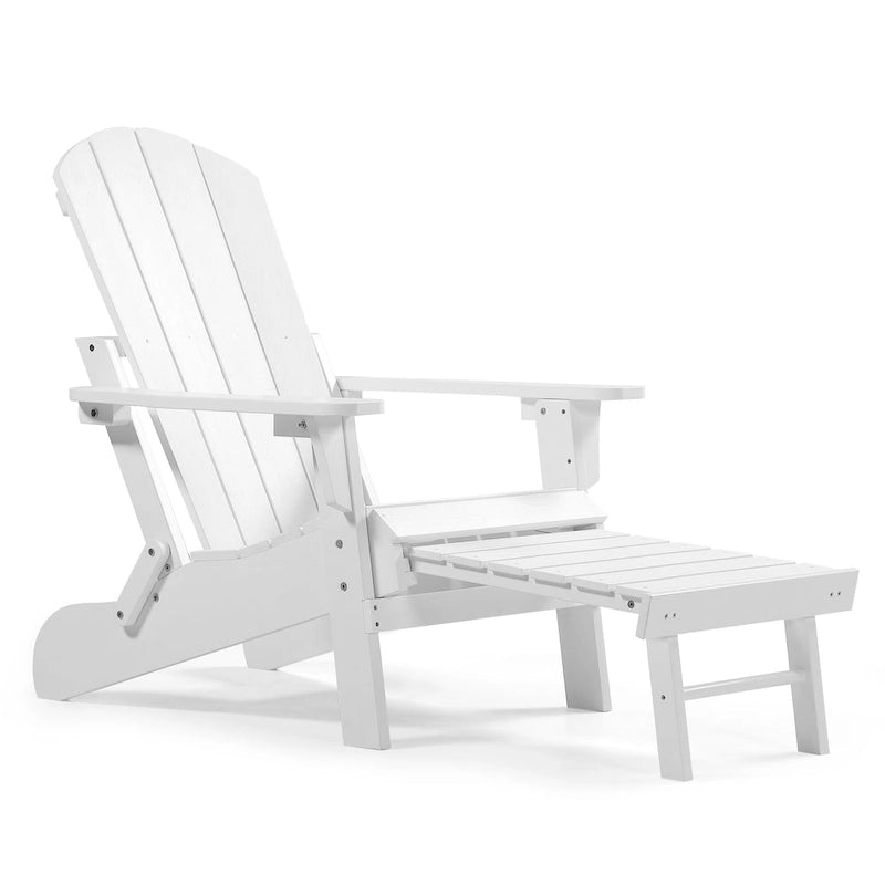 Chaise Adirondack pliante Seaton en polyéthylène avec repose-pieds coulissant, lot de 2