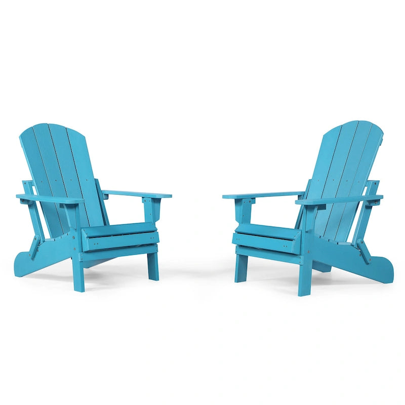 Chaise Adirondack pliante Seaton en polyéthylène avec repose-pieds coulissant, lot de 2