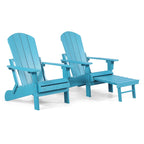 Chaise Adirondack pliante Seaton en polyéthylène avec repose-pieds coulissant, lot de 2