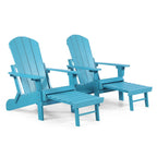 Chaise Adirondack pliante Seaton en polyéthylène avec repose-pieds coulissant, lot de 2