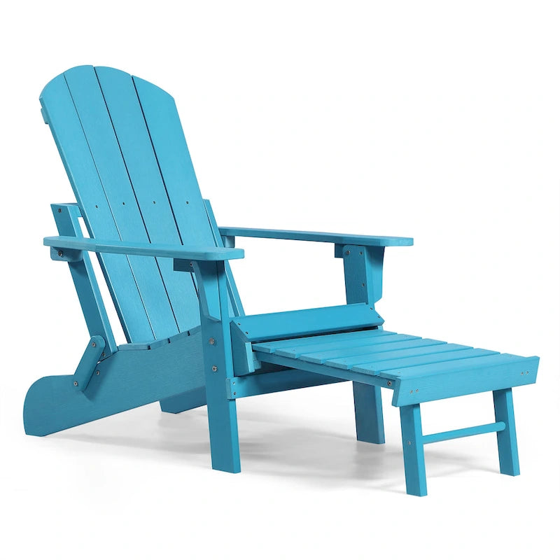 Chaise Adirondack pliante Seaton en polyéthylène avec repose-pieds coulissant, lot de 2