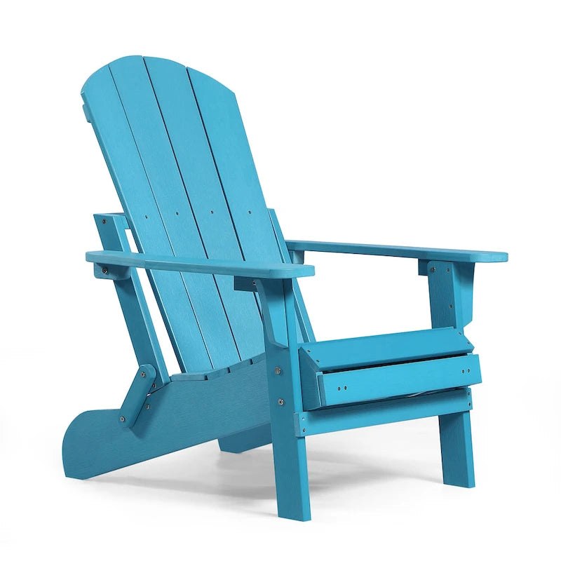 Chaise Adirondack pliante Seaton en polyéthylène avec repose-pieds coulissant, lot de 2