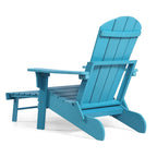 Chaise Adirondack pliante Seaton en polyéthylène avec repose-pieds coulissant, lot de 2