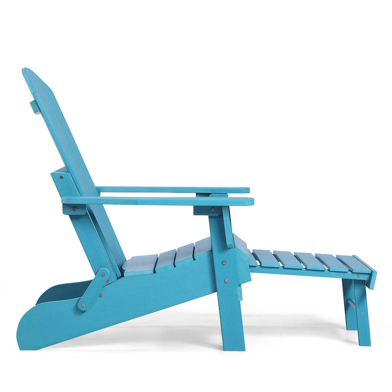 Chaise Adirondack pliante Seaton en polyéthylène avec repose-pieds coulissant, lot de 2