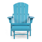 Chaise Adirondack pliante Seaton en polyéthylène avec repose-pieds coulissant, lot de 2