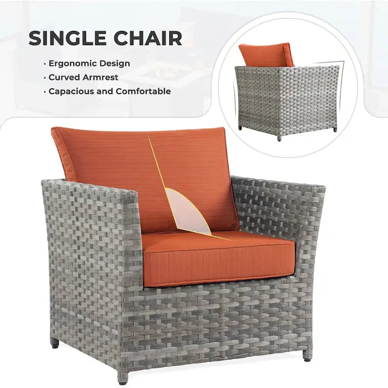 Ensemble de canapé d'angle d'extérieur en osier 12 pièces HOOOWOOO avec table basse
