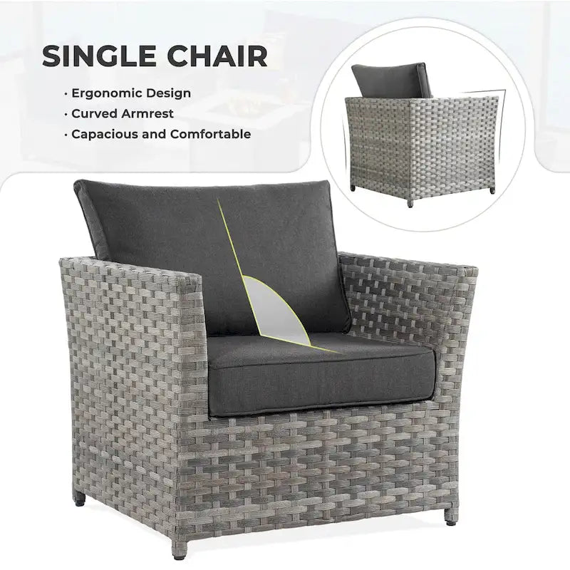 Ensemble de canapé d'angle d'extérieur en osier 12 pièces HOOOWOOO avec table basse
