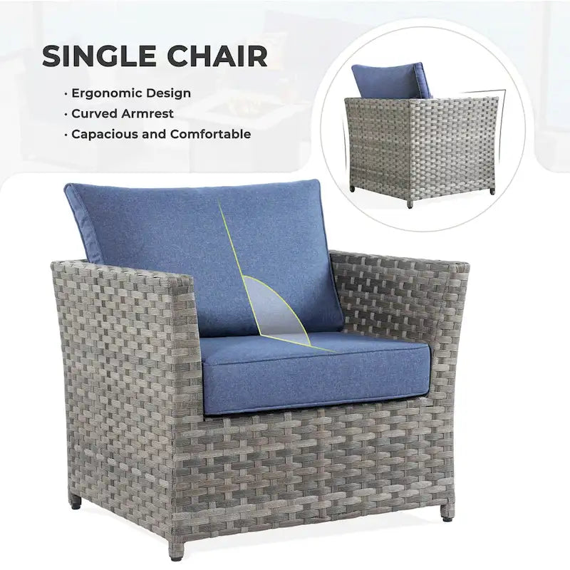 Ensemble de canapé d'angle d'extérieur en osier 12 pièces HOOOWOOO avec table basse