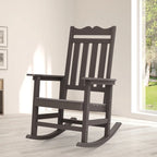 Fauteuil à bascule Adirondack de patio BONOSUKI, fauteuil de foyer résistant aux intempéries