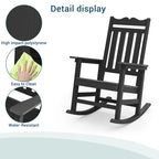 Fauteuil à bascule Adirondack de patio BONOSUKI, fauteuil de foyer résistant aux intempéries