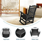 Fauteuil à bascule Adirondack de patio BONOSUKI, fauteuil de foyer résistant aux intempéries