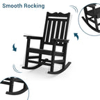 Fauteuil à bascule Adirondack de patio BONOSUKI, fauteuil de foyer résistant aux intempéries