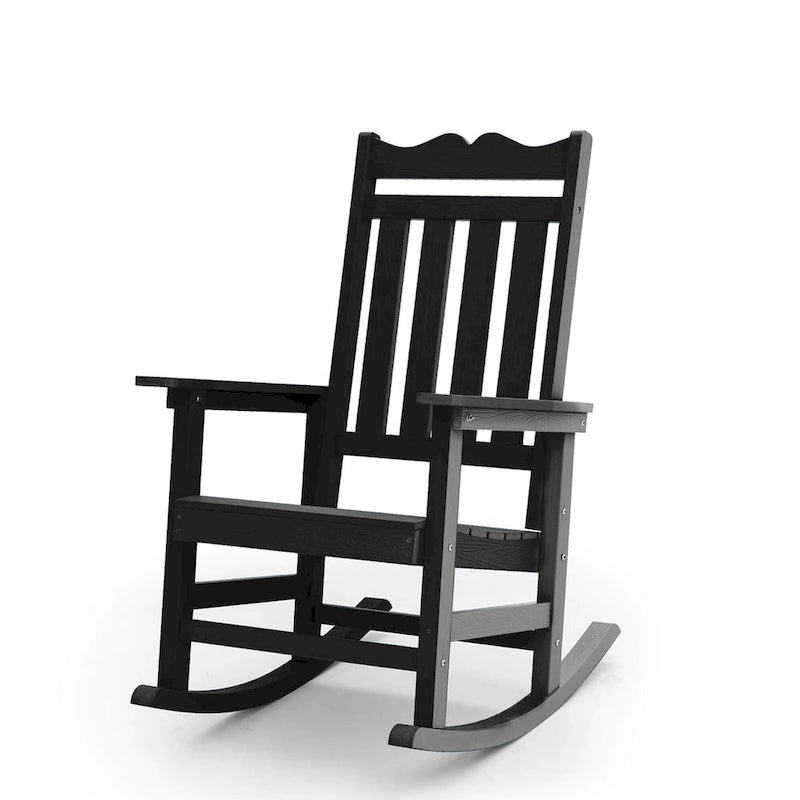 Fauteuil à bascule Adirondack de patio BONOSUKI, fauteuil de foyer résistant aux intempéries