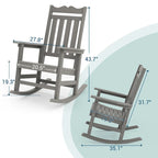 Fauteuil à bascule Adirondack de patio BONOSUKI, fauteuil de foyer résistant aux intempéries
