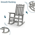 Fauteuil à bascule Adirondack de patio BONOSUKI, fauteuil de foyer résistant aux intempéries