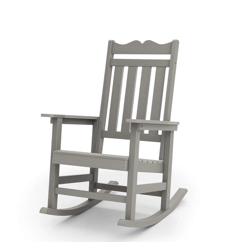 Fauteuil à bascule Adirondack de patio BONOSUKI, fauteuil de foyer résistant aux intempéries