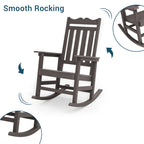 Fauteuil à bascule Adirondack de patio BONOSUKI, fauteuil de foyer résistant aux intempéries