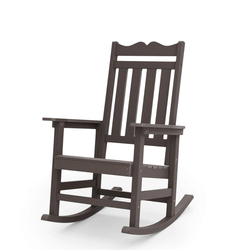 Fauteuil à bascule Adirondack de patio BONOSUKI, fauteuil de foyer résistant aux intempéries