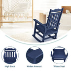 Fauteuil à bascule Adirondack de patio BONOSUKI, fauteuil de foyer résistant aux intempéries