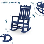 Fauteuil à bascule Adirondack de patio BONOSUKI, fauteuil de foyer résistant aux intempéries