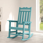 Fauteuil à bascule Adirondack de patio BONOSUKI, fauteuil de foyer résistant aux intempéries