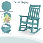 Fauteuil à bascule Adirondack de patio BONOSUKI, fauteuil de foyer résistant aux intempéries