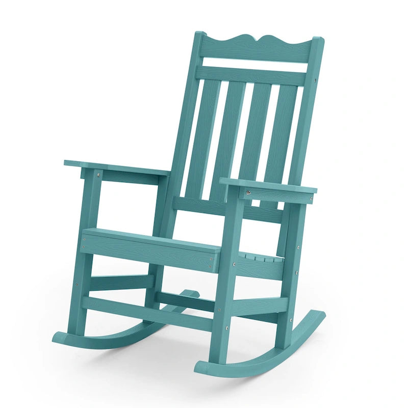 Fauteuil à bascule Adirondack de patio BONOSUKI, fauteuil de foyer résistant aux intempéries