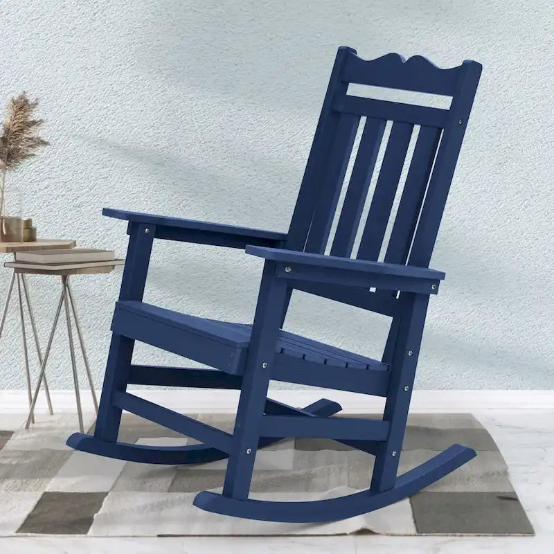 Fauteuil à bascule Adirondack de patio BONOSUKI, fauteuil de foyer résistant aux intempéries