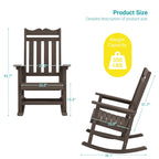 Fauteuil à bascule Adirondack de patio BONOSUKI, fauteuil de foyer résistant aux intempéries