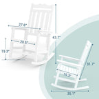 Fauteuil à bascule Adirondack de patio BONOSUKI, fauteuil de foyer résistant aux intempéries