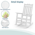 Fauteuil à bascule Adirondack de patio BONOSUKI, fauteuil de foyer résistant aux intempéries