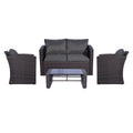 Ensemble de mobilier de patio extérieur Atlas 4 pièces avec coussins
