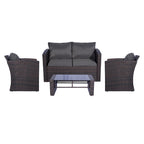 Ensemble de mobilier de patio extérieur Atlas 4 pièces avec coussins