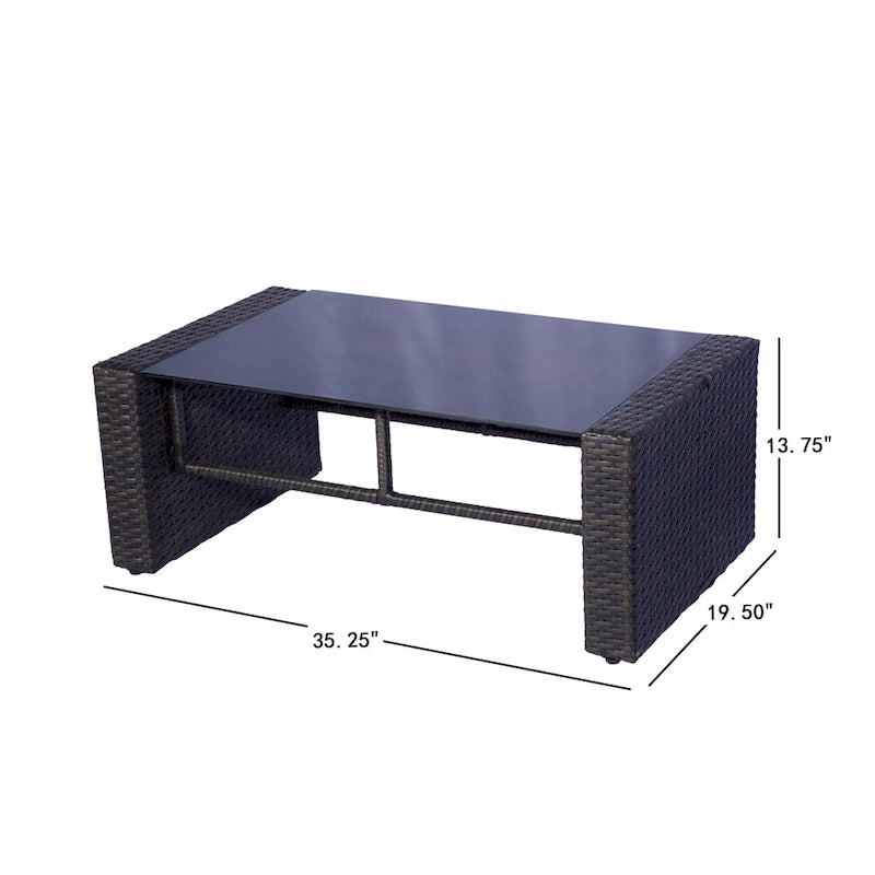 Ensemble de mobilier de patio extérieur Atlas 4 pièces avec coussins