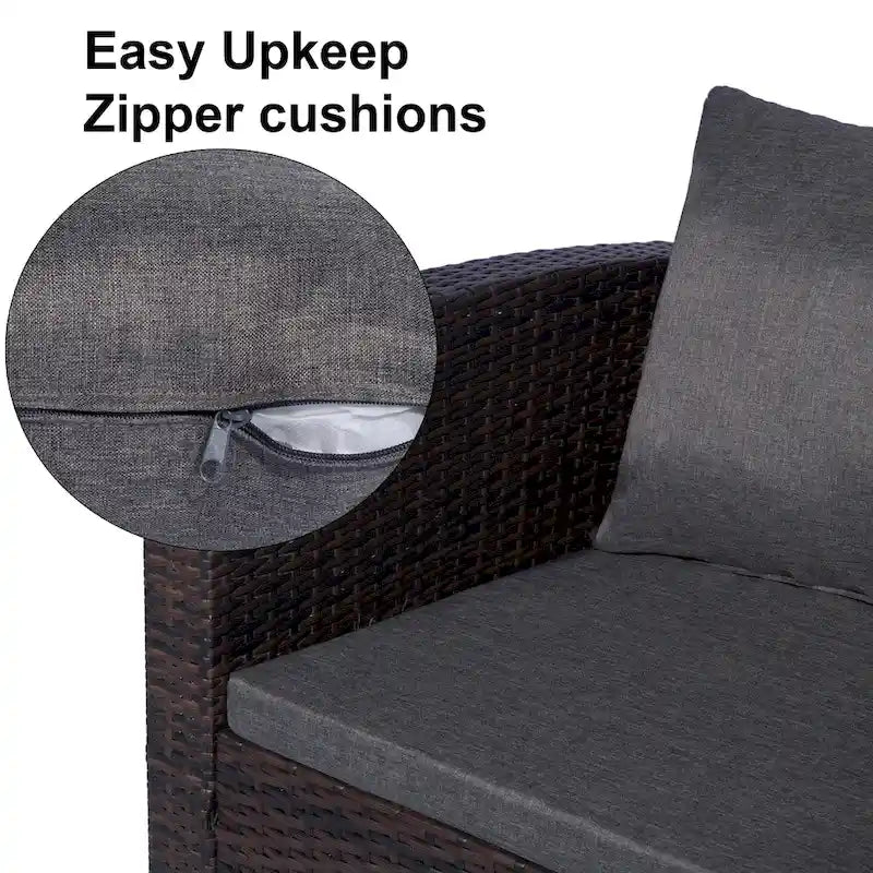Ensemble de mobilier de patio extérieur Atlas 4 pièces avec coussins