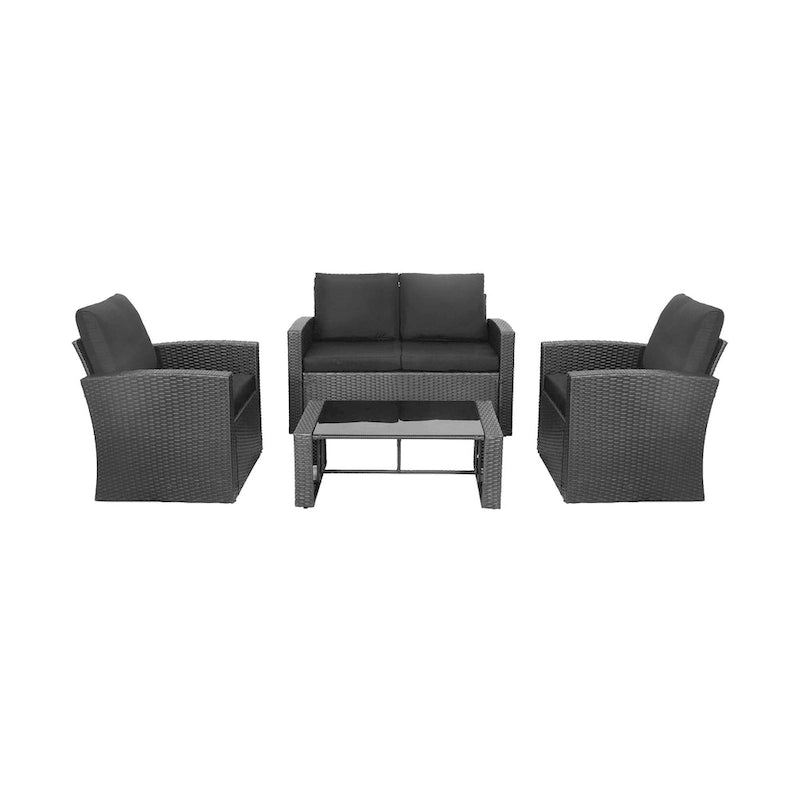Ensemble de mobilier de patio extérieur Atlas 4 pièces avec coussins