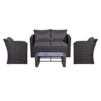 Ensemble de mobilier de patio extérieur Atlas 4 pièces avec coussins