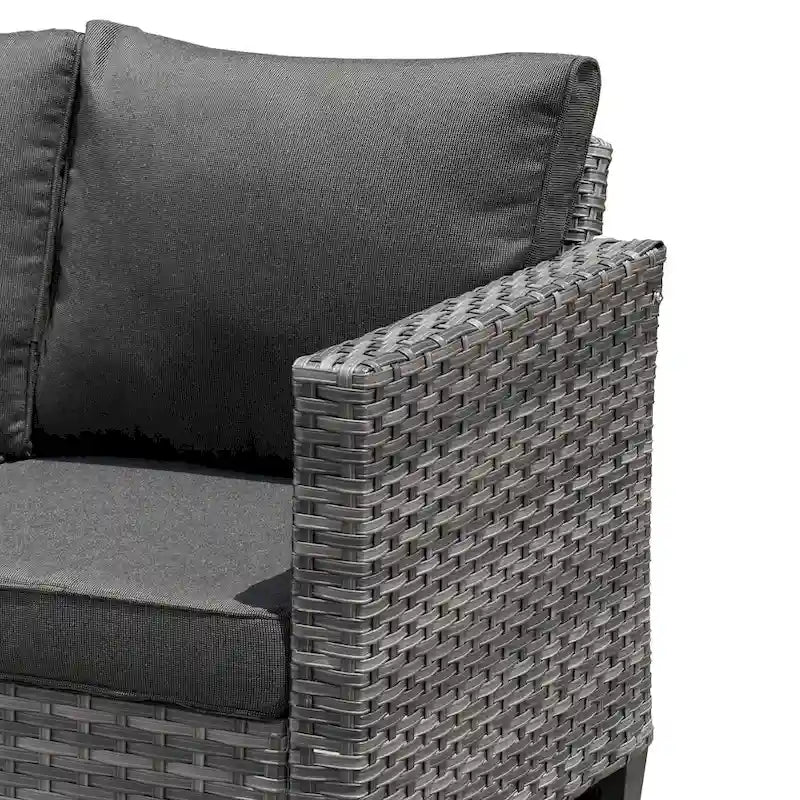 Canapé deux places en osier pour patio extérieur HOOOWOOO