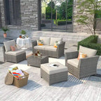 Ensemble de mobilier de jardin en résine tressée XIZZI 6 pièces avec table basse