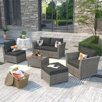 Ensemble de mobilier de jardin en résine tressée XIZZI 6 pièces avec table basse