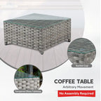 Ensemble de mobilier de jardin en résine tressée XIZZI 6 pièces avec table basse